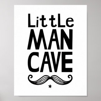 Affiche de nurserie Little Man Cave avec moustache