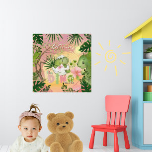 Affiche de nurserie Pink Dino-Mite pour filles
