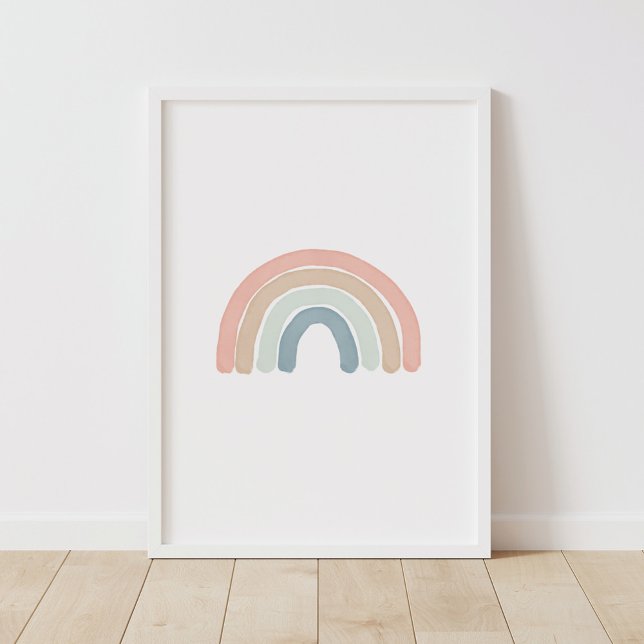 Affiche de nursery arc-en-ciel à l'aquarelle paste (Créateur téléchargé)