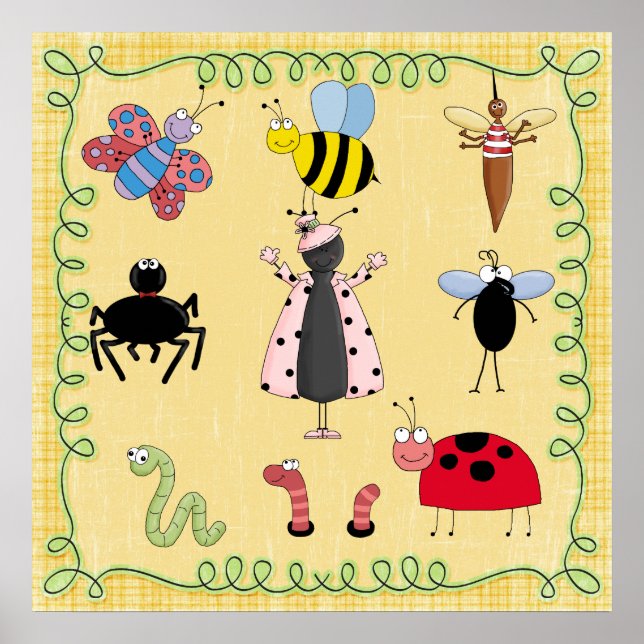 Affiche de nursery Bugs (Devant)