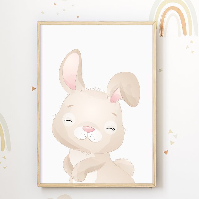 Affiche de nursery lapin Animaux de la forêt Enfan (Créateur téléchargé)