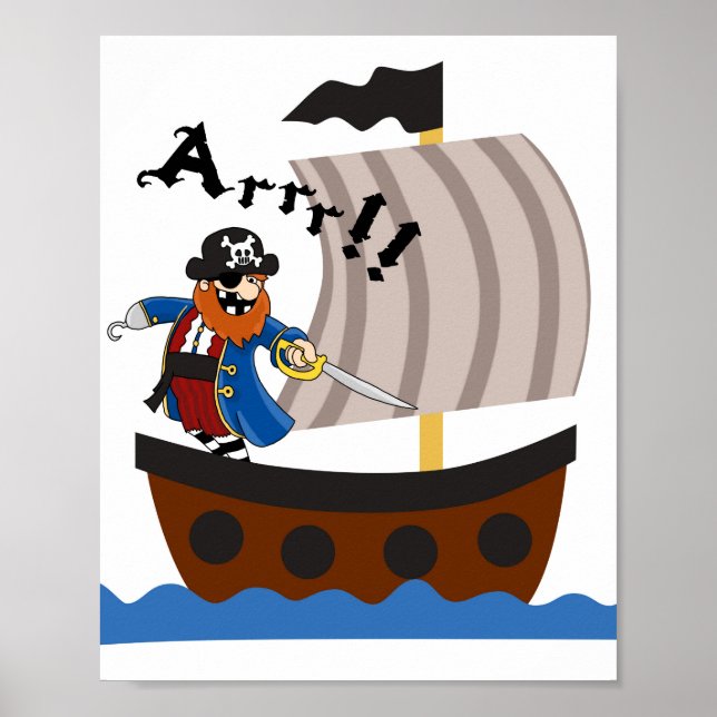 Affiche de nursery pour pirates (Devant)