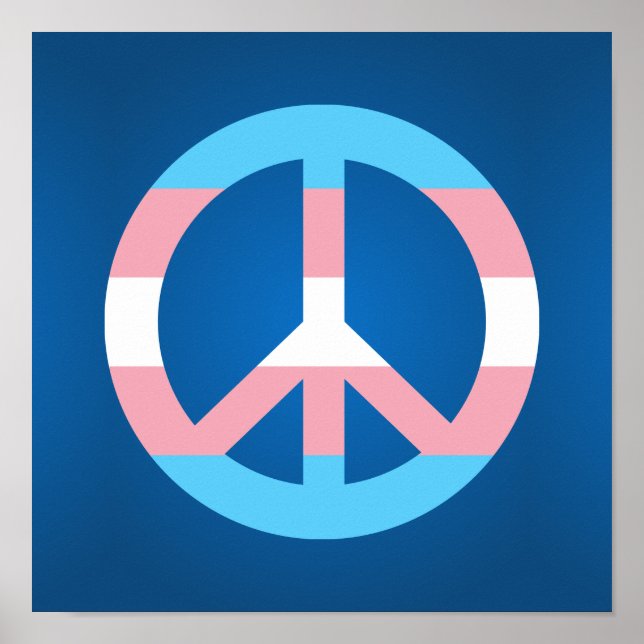 Affiche de paix du drapeau transgenre (Devant)