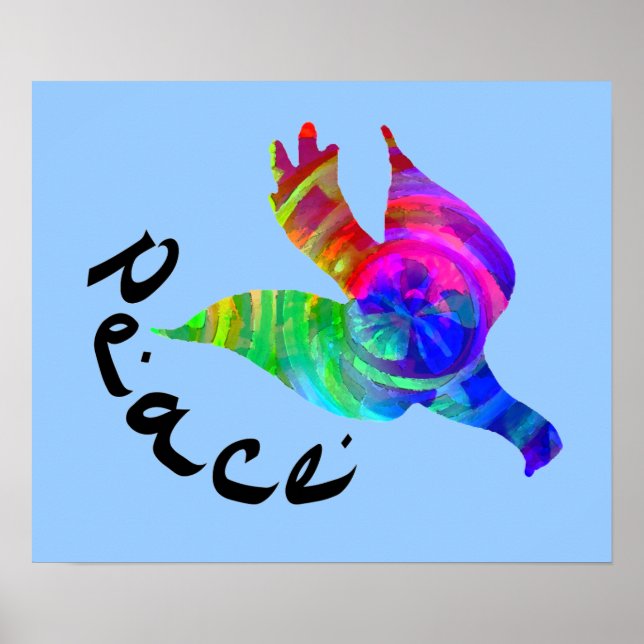 Affiche de paix Rainbow Dove (Devant)