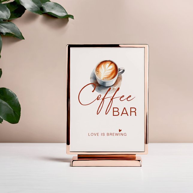 Affiche de pancarte de café-bar 'L'amour est en tr (Créateur téléchargé)