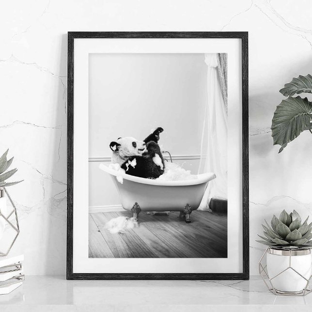 Affiche de panda dans une baignoire (Créateur téléchargé)