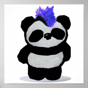 Affiche de panda de punk rock