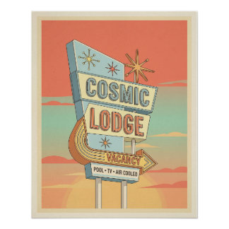 Affiche de panneau d'hôtel vintage 1960