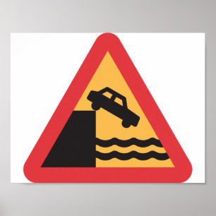 Affiche de panneau routier de l'eau de précaution