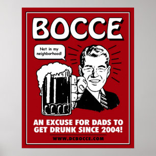Affiche de papas de Bocce - rouge