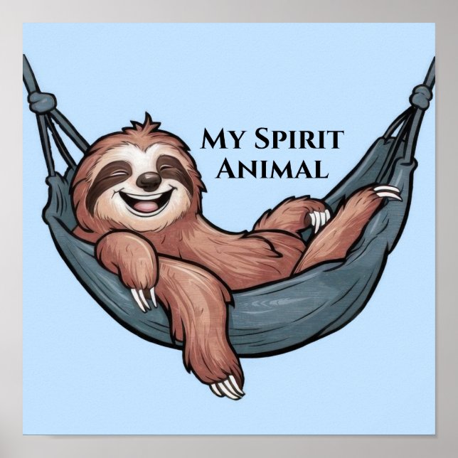 Affiche de paresseux se relaxant (Devant)