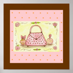 Affiche de parfum pour sac rose rose joli