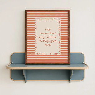 Affiche de paroles de chanson orange - Cadeau pers