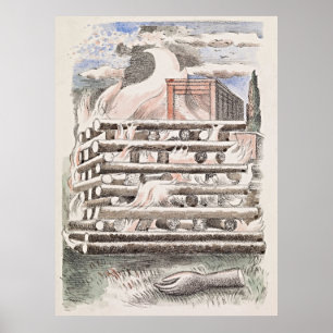 Affiche de Paul Nash Funeral Pyre – Élégance Rétro