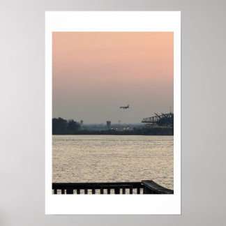 Affiche de paysage aquatique au coucher du soleil