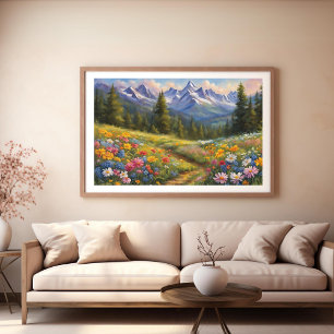 Affiche de paysage Perdu dans un champ de fleurs 