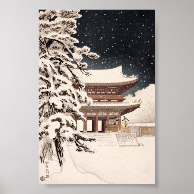 Affiche de paysages hivernaux Hasui Kawase Imprime (Devant)