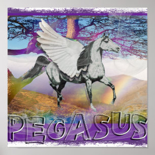 AFFICHE DE PEGASUS - CHEVAL À AILES DES DIEUX