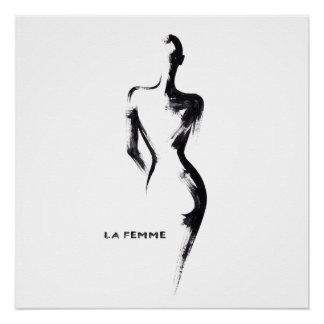 Affiche de peinture simple gouache La Femme 01