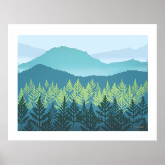 Affiche de pépinière de montagne