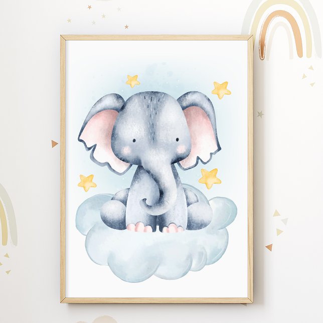 Affiche de pépinière de nuage d'éléphant Chambre d (Créateur téléchargé)
