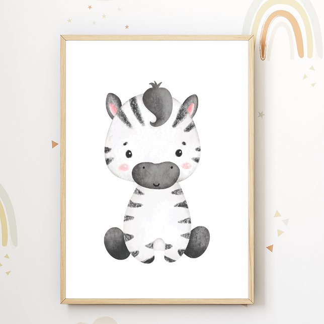 Affiche de pépinière de zèbre mignon décoration de (Créateur téléchargé)