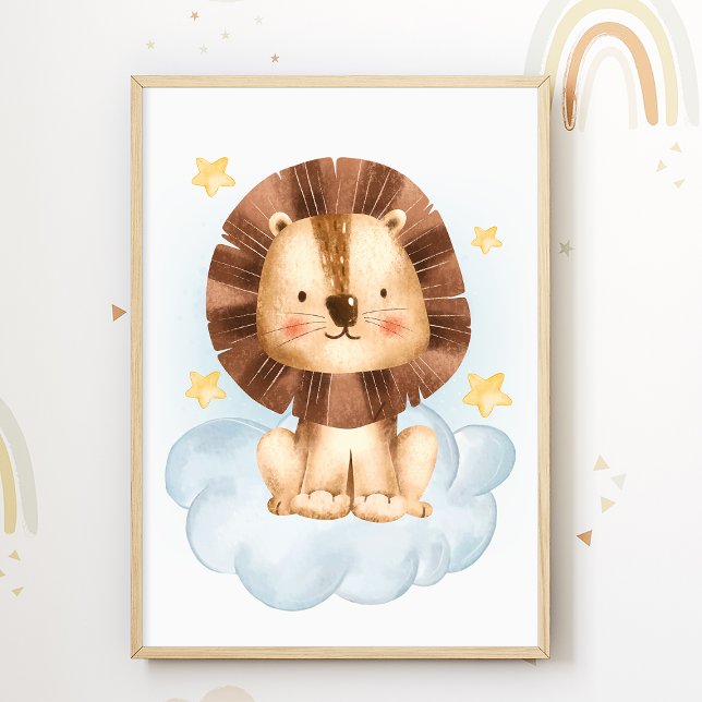 Affiche de pépinière Lion Cloud pour chambre d'enf (Créateur téléchargé)