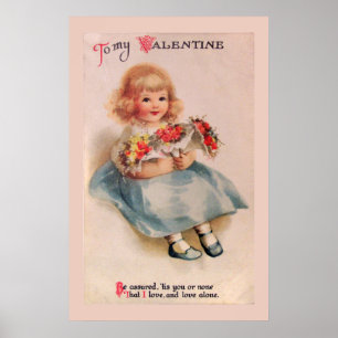 Affiche de petite fille aux fleurs