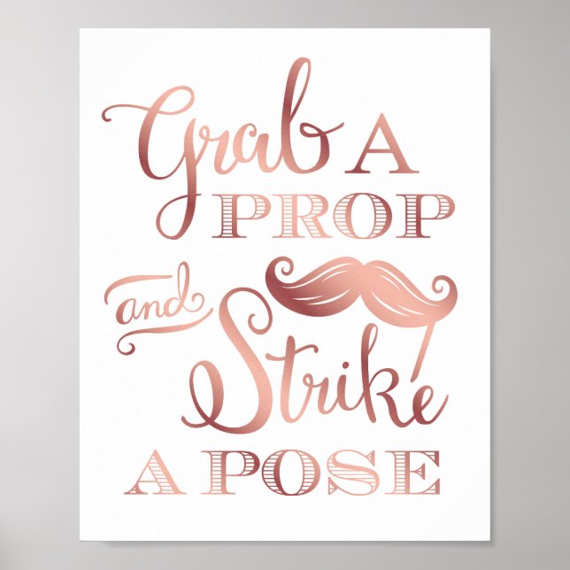 Affiche de photo Chic Rose Gold GRAB A PROP (Devant)