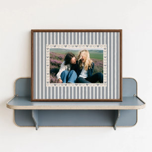 Affiche de photo de cœur gris - Cadeau personnalis