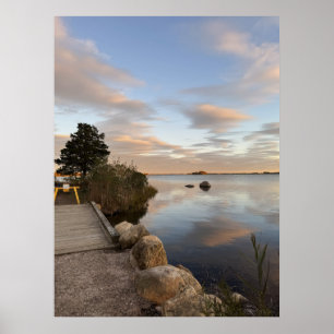 Affiche de photo de coucher de soleil sur l'étang