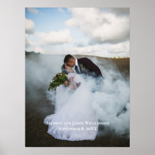 Affiche de photo de mariage avec noms et date pers