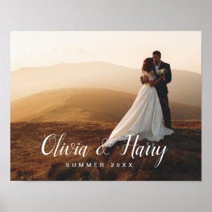 Affiche de photo de mariage moderne élégante