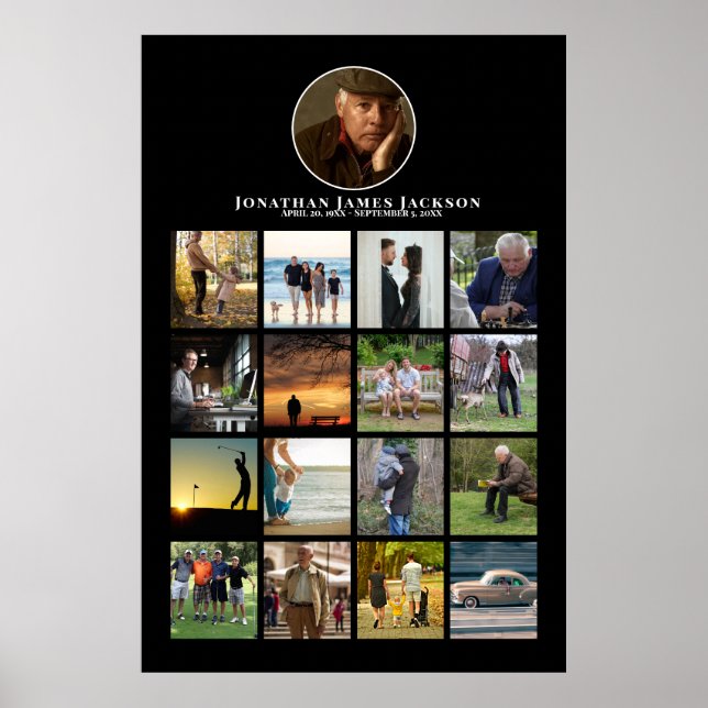 Affiche de photo de mémorial funéraire Célébration (Devant)