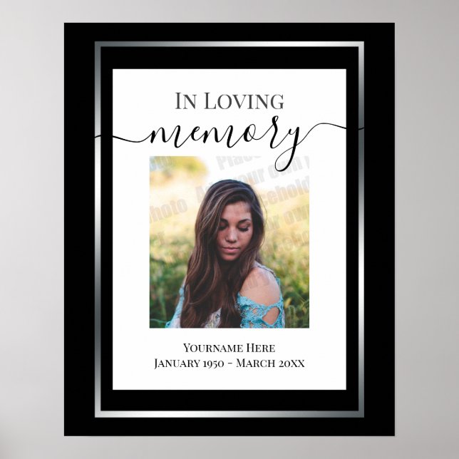 Affiche de photo simple « In Loving Memory » (Devant)