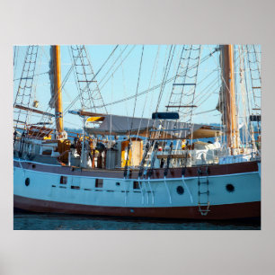 Affiche de photographie de bateau en bois nautique