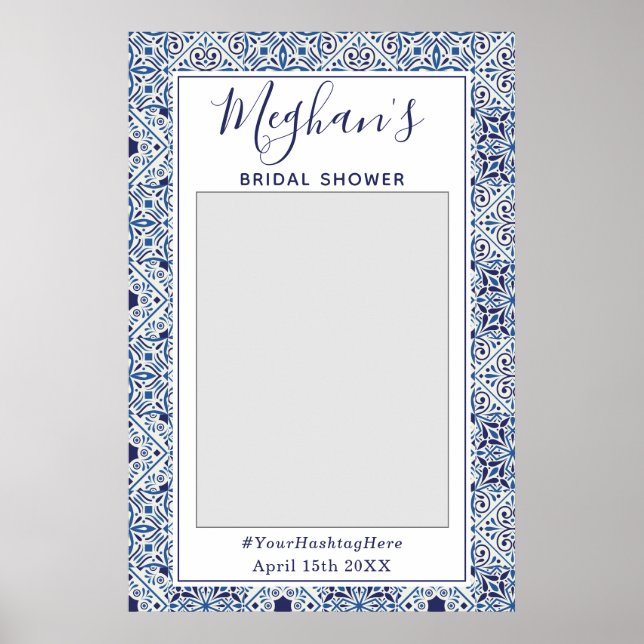 Affiche de Photomaton de Mariage avec des Carreaux (Devant)