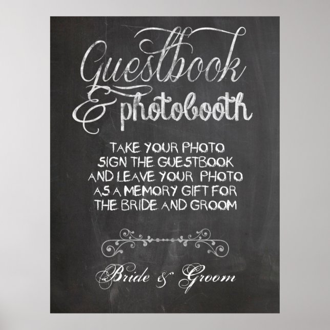 Affiche de Photomaton de Mariage Tableau Noir (Devant)