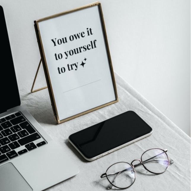 Affiche de phrase inspirante en noir et blanc (Créateur téléchargé)