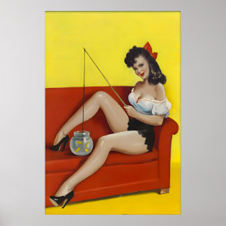 Affiche de pin-up vintage des années 1940 & Toile 