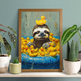 Affiche de Piscine Canard en Caoutchouc Paresseux