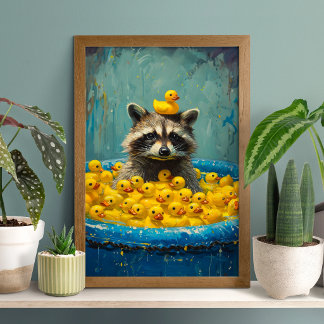 Affiche de Piscine Canard en Caoutchouc Raton Lave
