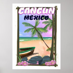Affiche de plage de Cancun au Mexique.