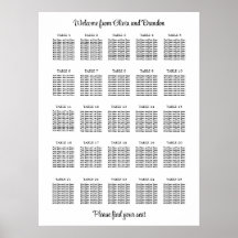 Affiche de plan de table de mariage élégant à 25 t