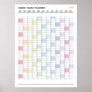 Affiche de planificateur annuel minimaliste person