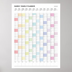 Affiche de planificateur annuel minimaliste person
