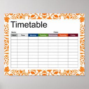 Affiche de planning orange mandala tribal