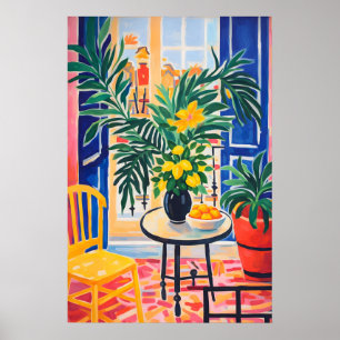 Affiche de plante botanique colorée, vibrante
