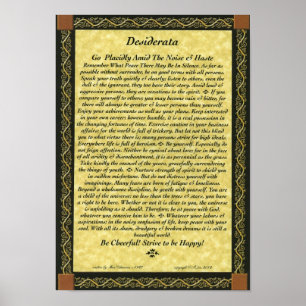 Affiche de poème de DESIDERATA