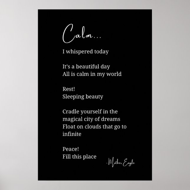 Affiche de poème inspirant et calme pour décoratio (Devant)